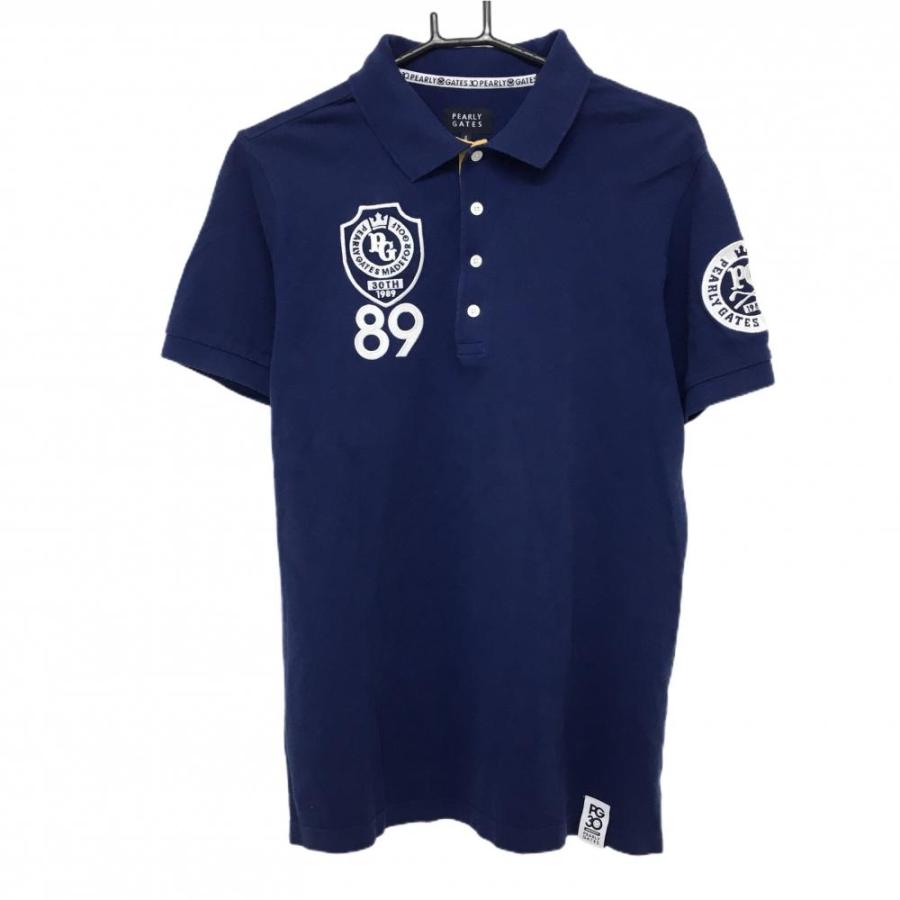 PEARLY GATES（パーリーゲイツ） 半袖ポロシャツ ネイビー×白 30周年
