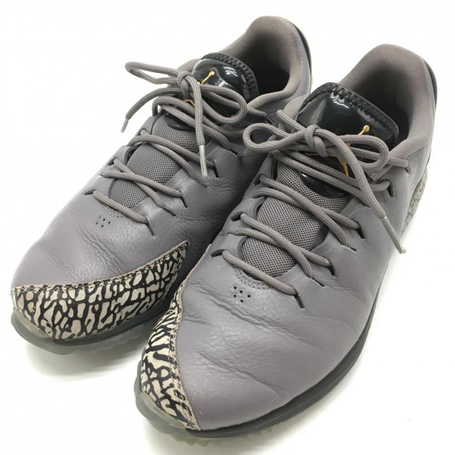 NIKE（ナイキ） 【美品】ナイキ ゴルフシューズ グレー×黒 一部総柄