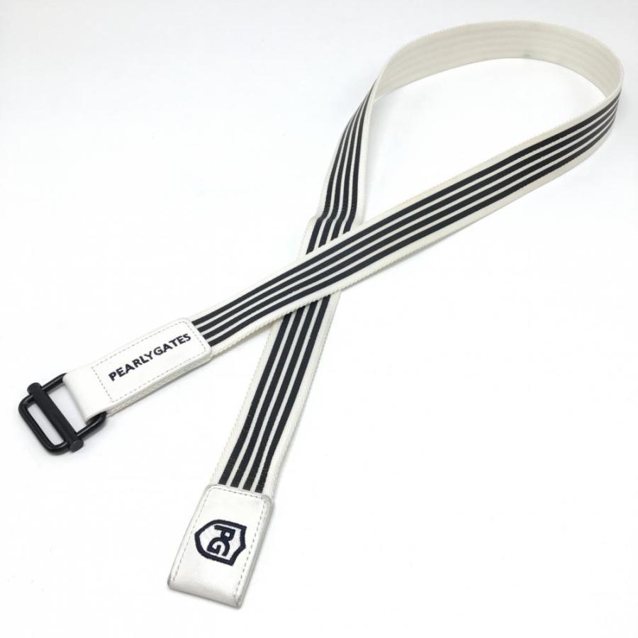 PEARLY GATES（パーリーゲイツ） ベルト 白×黒 ボーダー メンズ ゴルフ