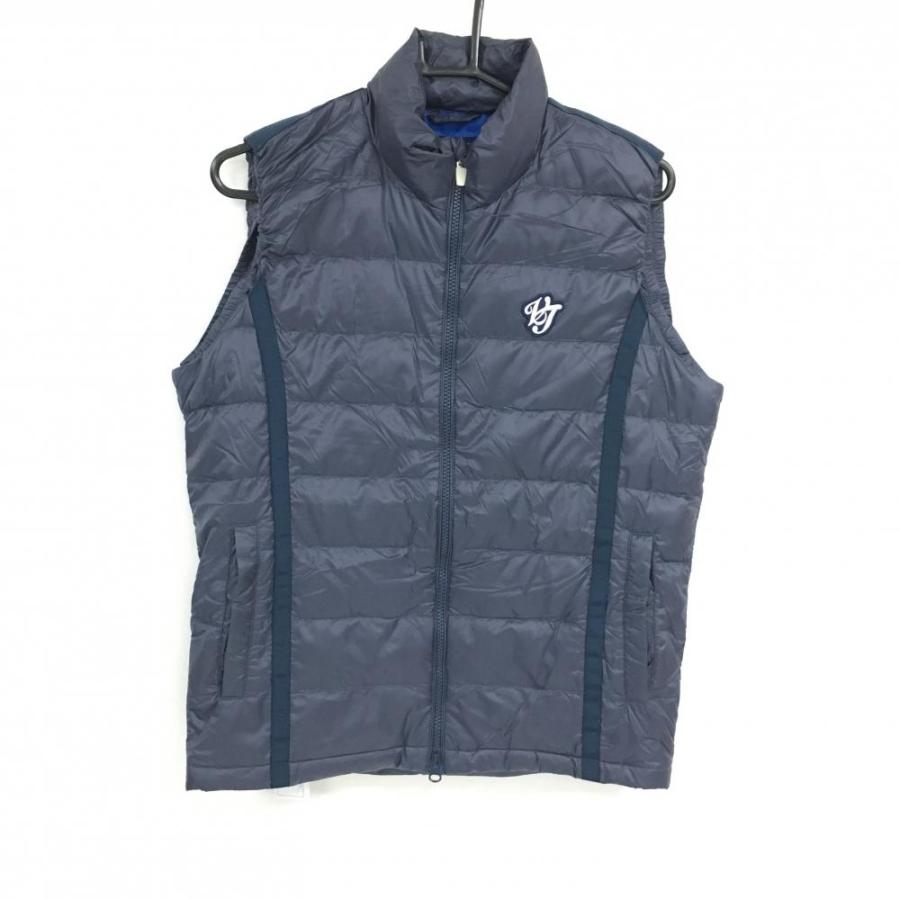 23区GOLF 【超美品】23区ゴルフ ダウンベスト ネイビー ロゴワッペン