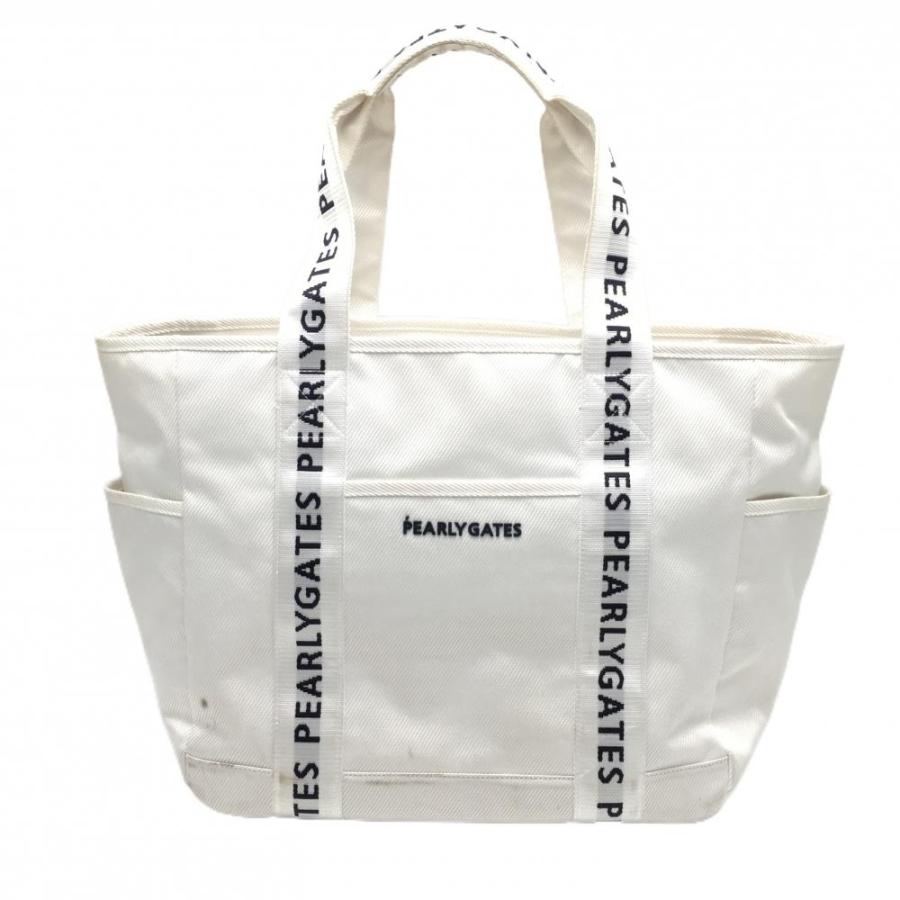 PEARLY GATES（パーリーゲイツ） ロッカーバッグ 白×黒 持ち手ロゴ