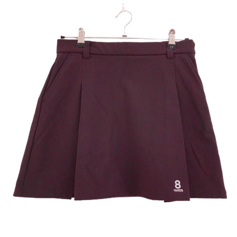 超美品】ハチヤーズ スカート ボルドー系 ロゴグレー 裏起毛