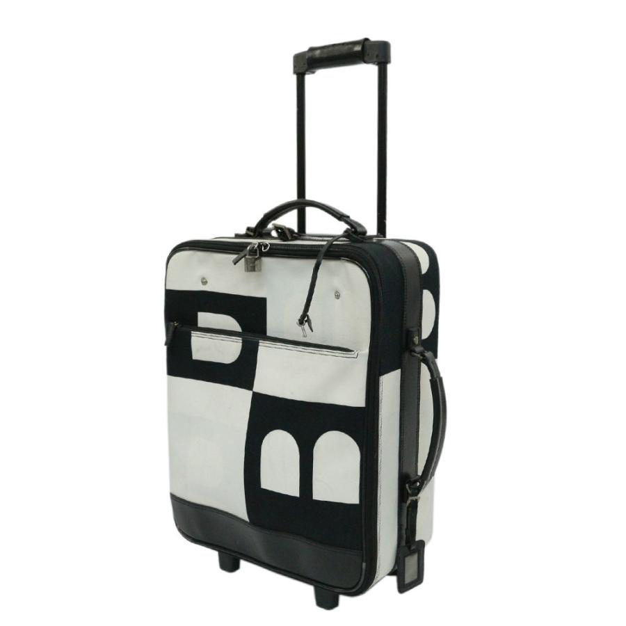 Bally（バリー） キャリーケースバッグ/ホワイト×ブラック/BALLY 翌日