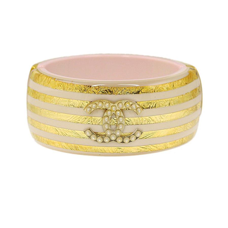 CHANEL（シャネル） ココマーク ボーダー レジン ワイドバングル