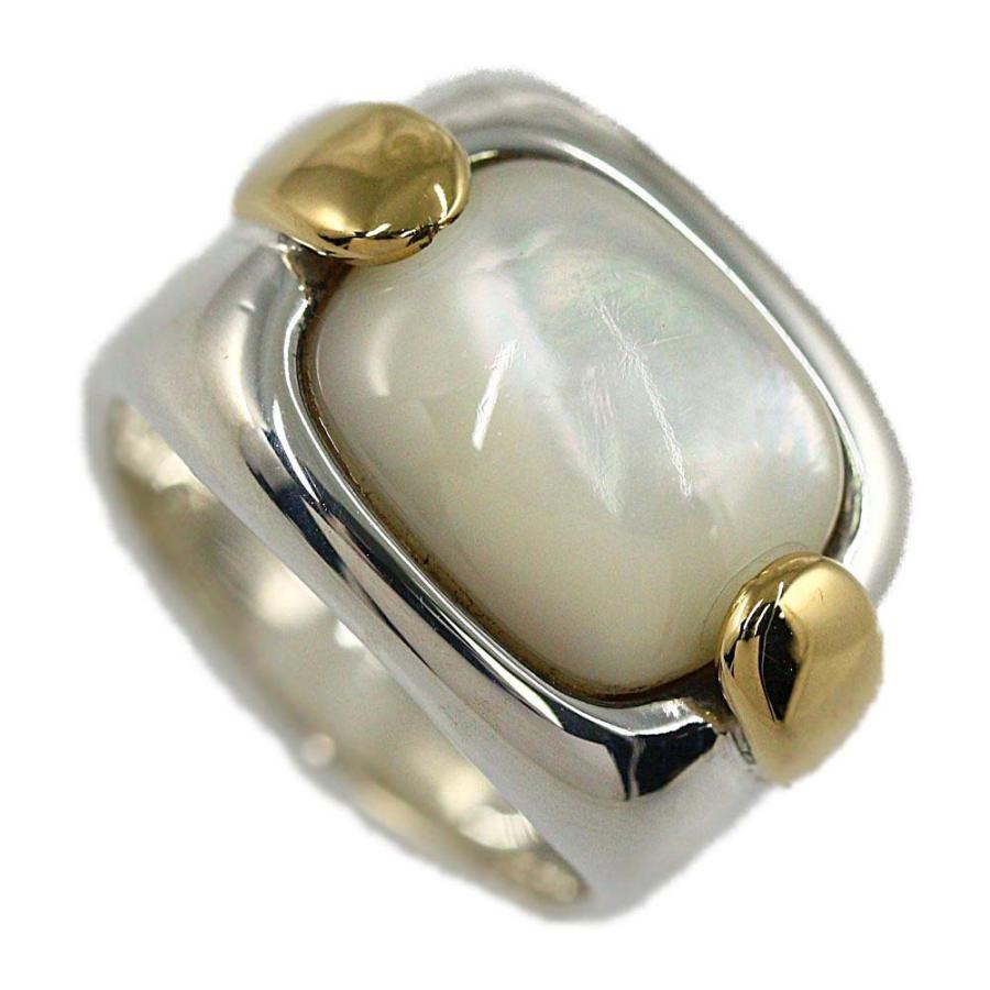 HERMES（エルメス） シェルストーン コンビリング 指輪/Sv925 K18YG