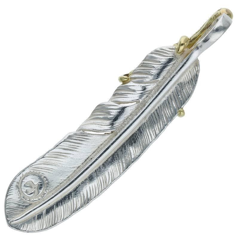 goro's（ゴローズ） ネックレストップ 金爪メタル付き特大フェザー