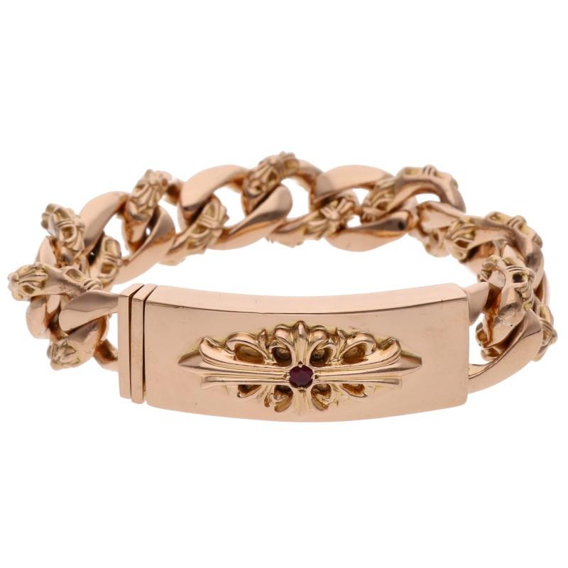 CHROME HEARTS（クロムハーツ） サイズ:13LINK 22K ID FLORAL CRS RUB