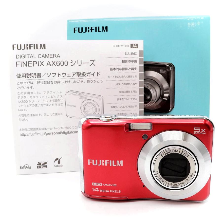 新品級》コンパクトカメラ FUJIFILM FinePix AX600 レッド フジ