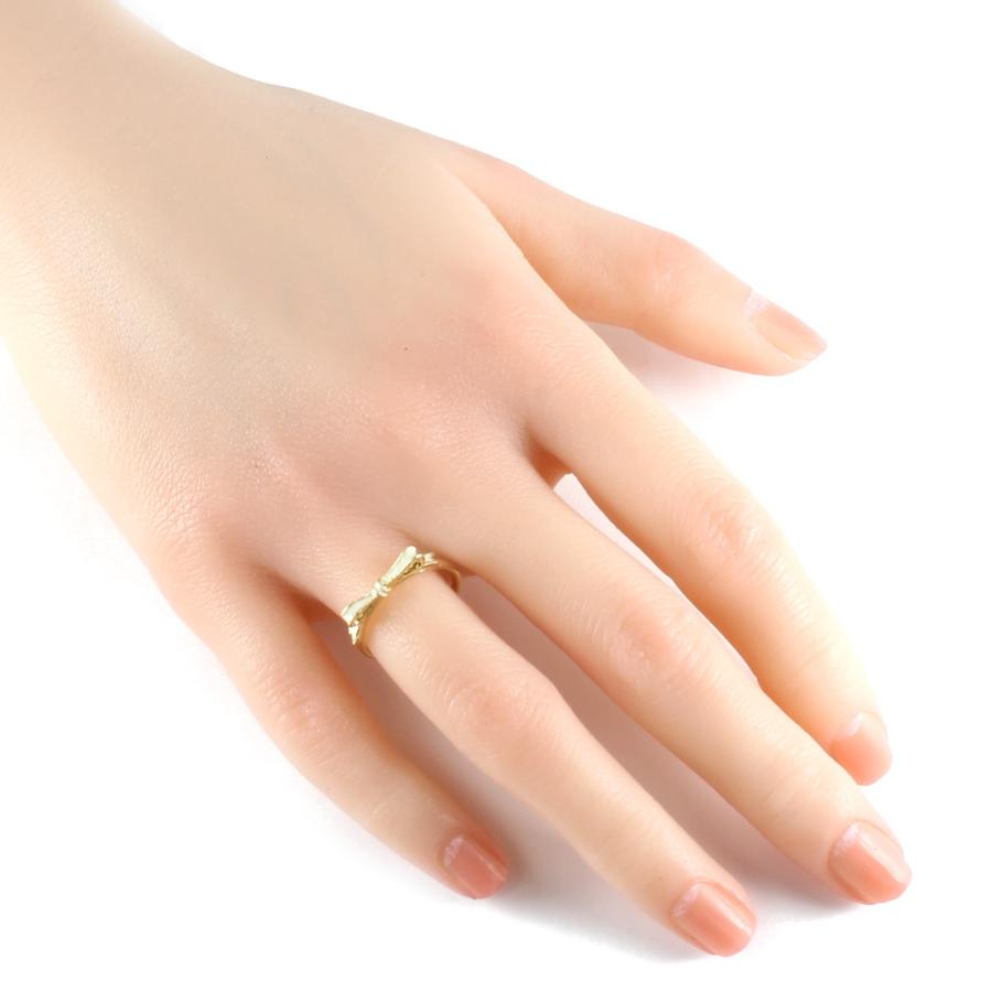 ete（エテ） K18 リング 指輪 リボン エナメル 10号 18金 K18ゴールド