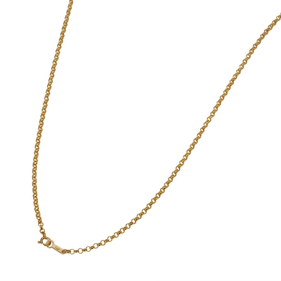 ネックレス チェーン 18金 イエローゴールド 裏抜きロールチェーン 幅