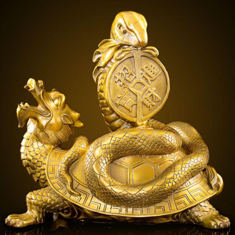 銅器 竜亀 四神獣亀 鎮宅 辟邪 開運 風水 招財 置物 工芸品 装飾品