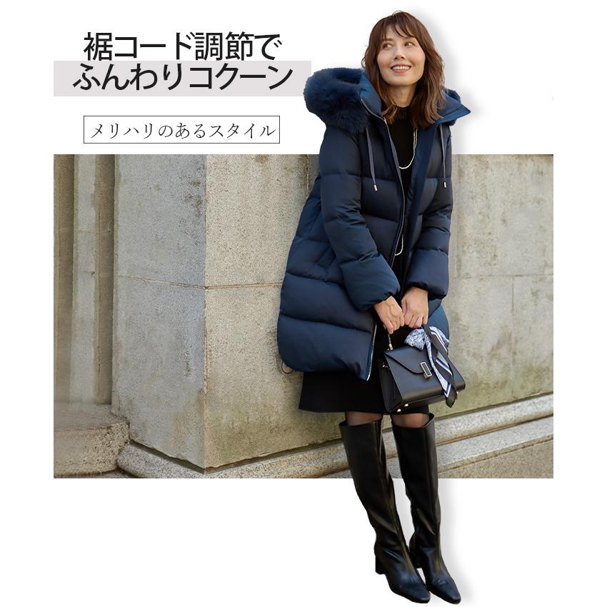 当店オリジナル ダウンコート レディース ロング 3WAY コクーン A