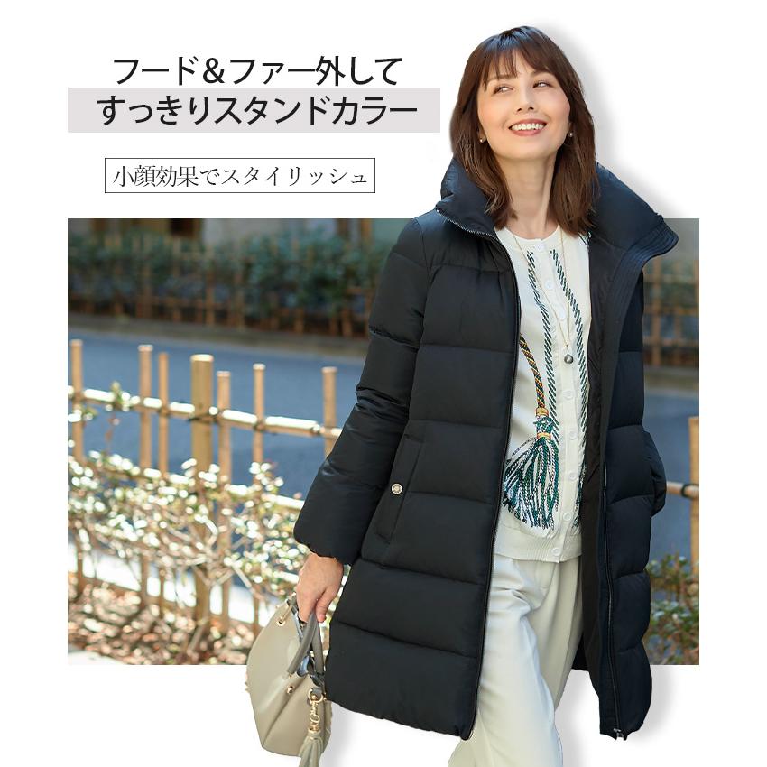 当店オリジナル ダウンコート レディース ロング 3WAY コクーン A