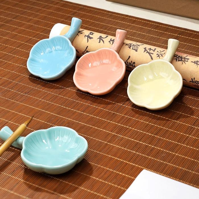 陶器 筆洗い 梅花墨池 筆置き付 : 書道用品 緑風店 - 通販 - Yahoo