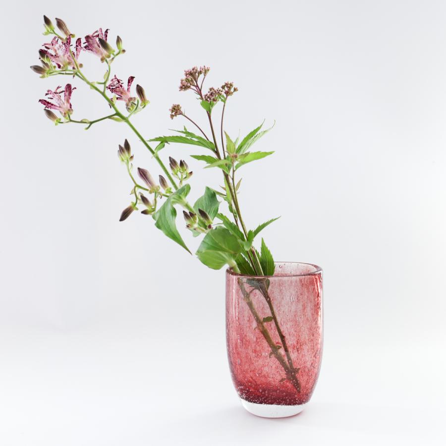 HenryDean ヘンリーディーン ジュリアンXS ガーネット ガラス花瓶 花器