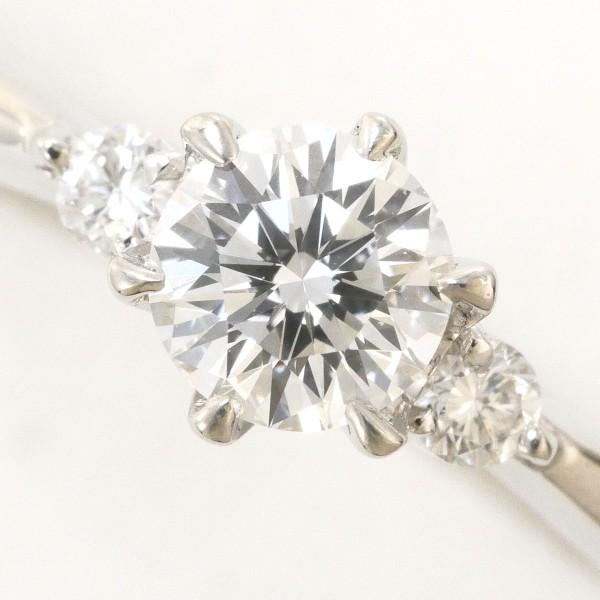 リング PT900 プラチナ 指輪 7号 ダイヤ 0.367 VVS2 0.07 鑑定書 総