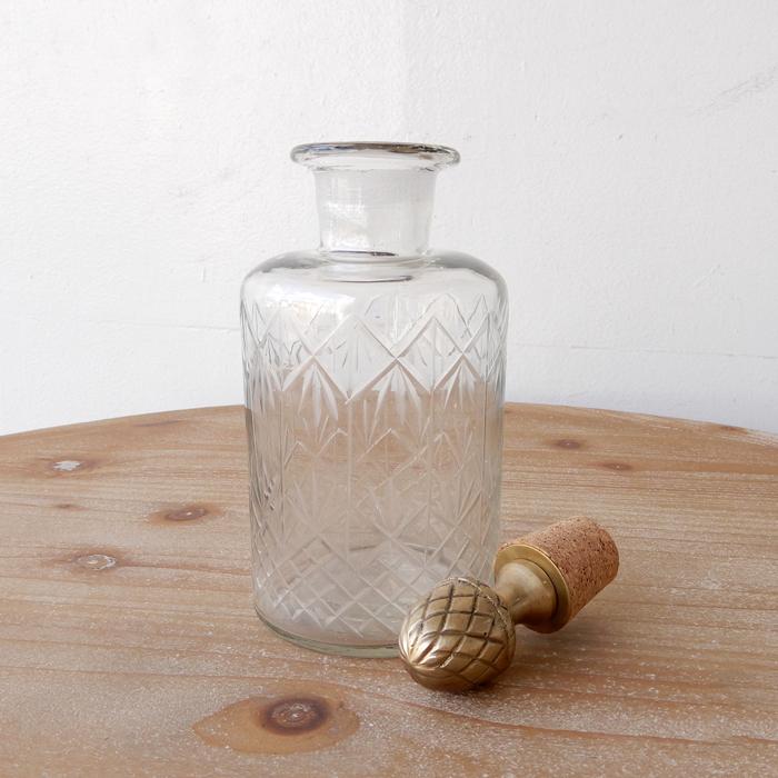 ガラスボトル アンティーク ディスプレイ 一輪挿し かわいいコルク 栓