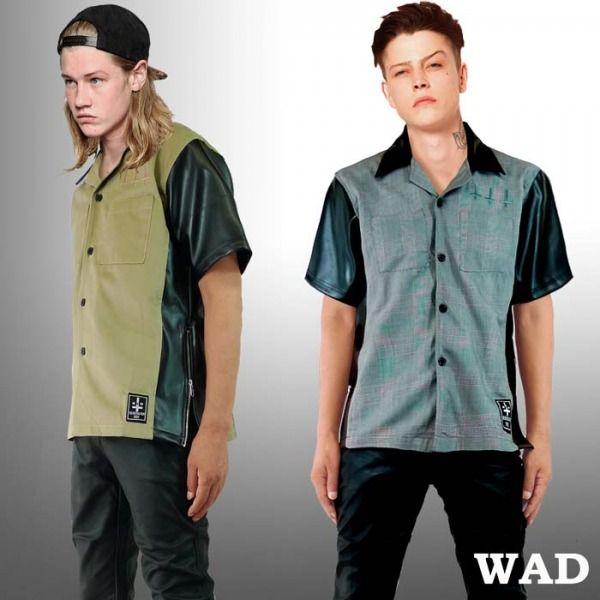 WADオリジナル ロックなオープンカラーシャツ ワークシャツ ボーリング