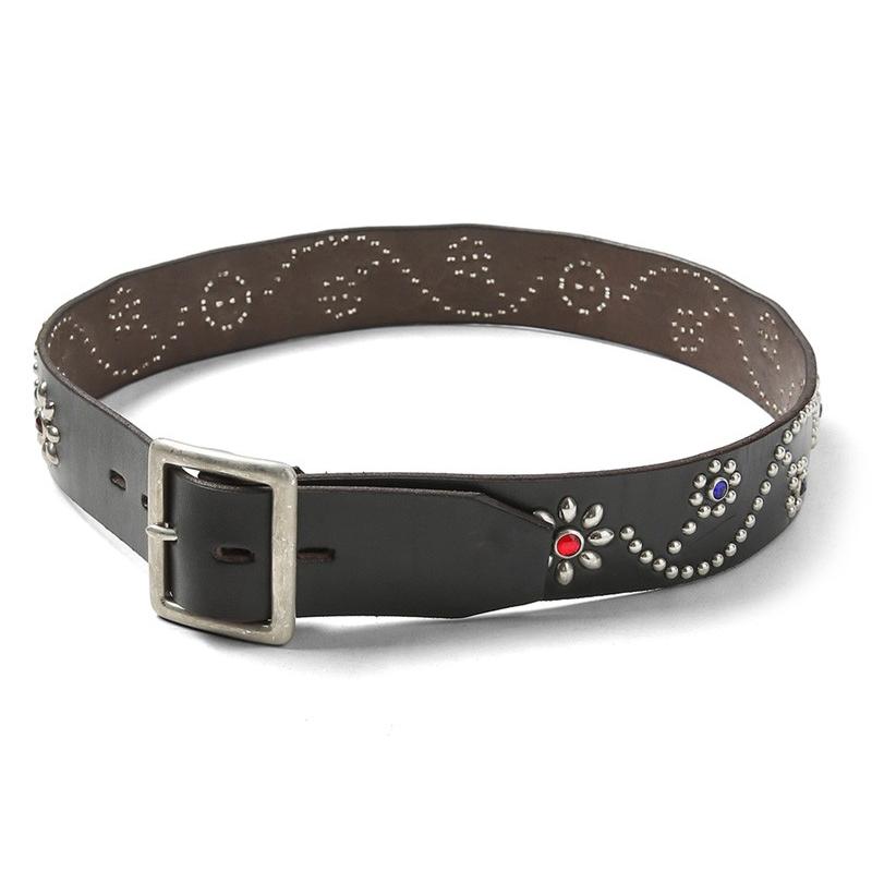 HTC エイチティーシー #24 FLOWER 1.75”カウレザー スタッズベルト