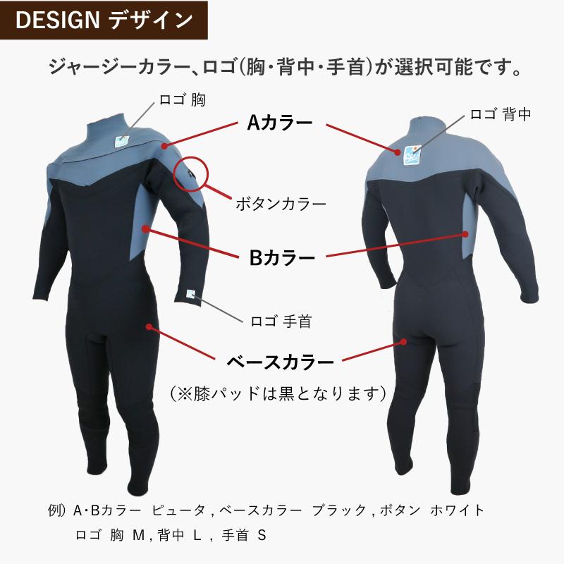 ウェットスーツ フルスーツ サーフィン ロングチェストジップ 3mm 2mm