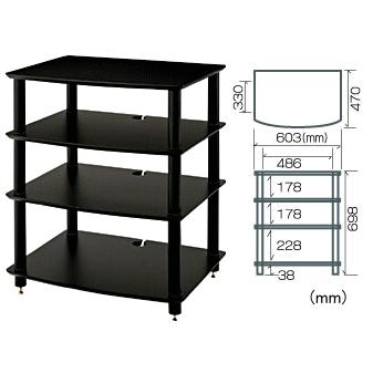 HF04BB 棚板ブラック支柱ブラックオーディオラック オプション支柱長