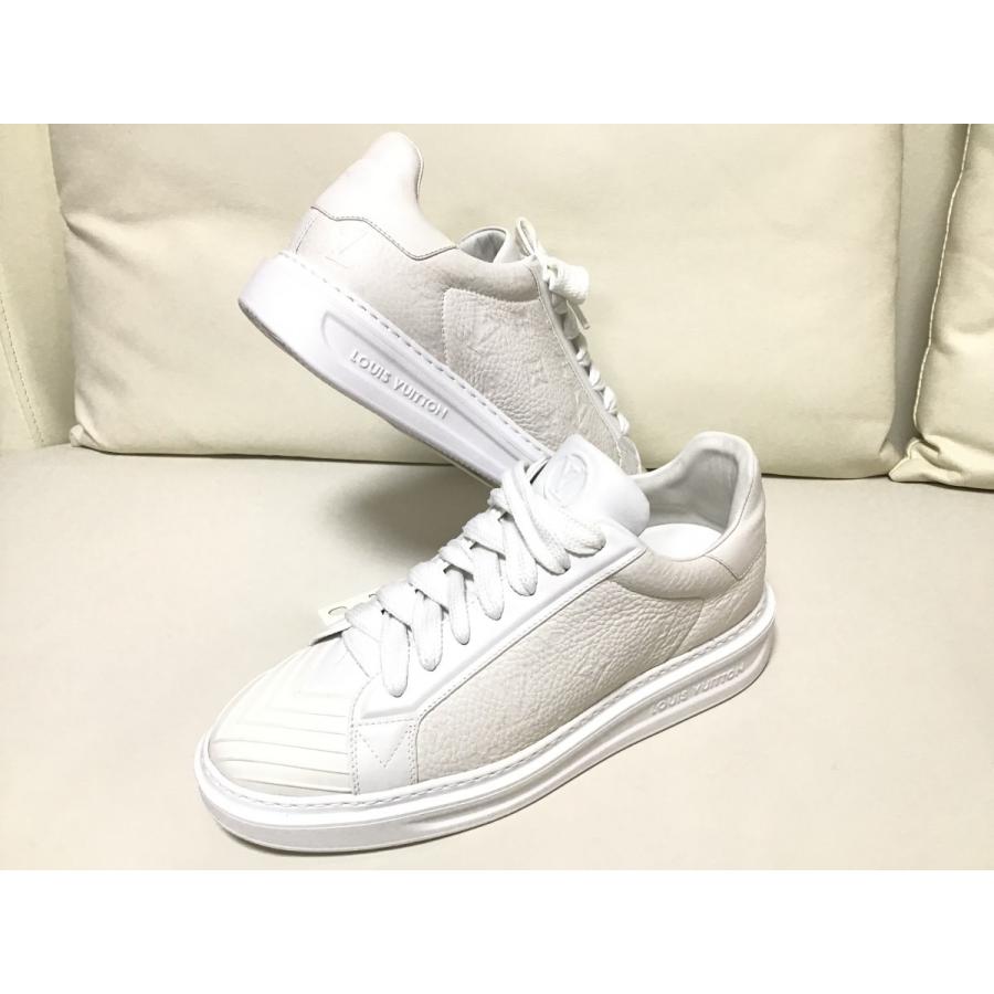 ルイヴィトン モノグラムレザータイプ 白スニーカー 未使用品 8 1/2