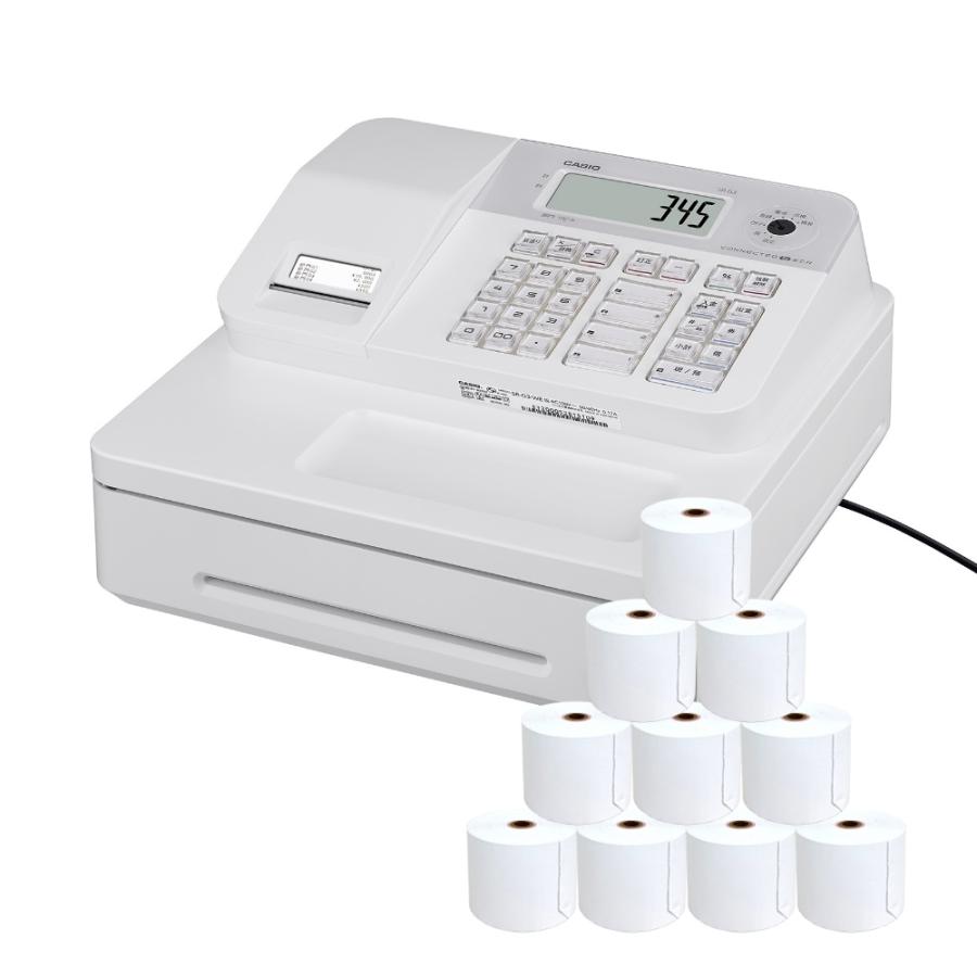 レジロール紙10巻付き カシオ 電子レジスター SR-G3-EX-WE ホワイト