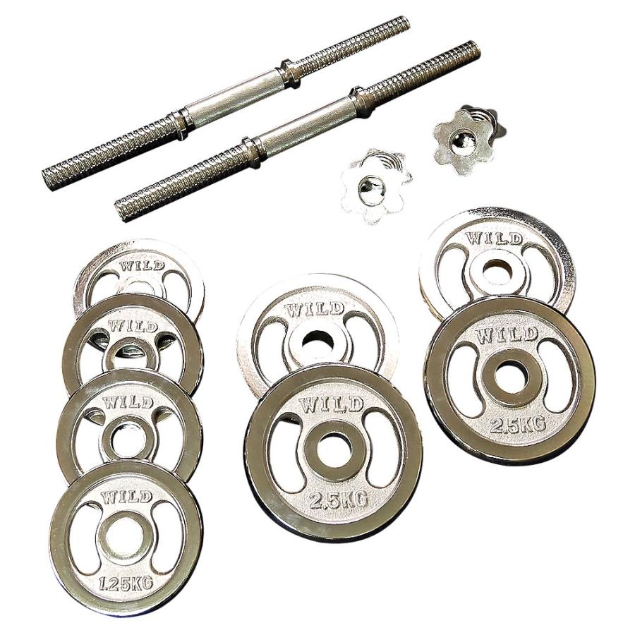 WILD FIT（ワイルドフィット） ダンベルセット 20kg クローム / 筋トレ