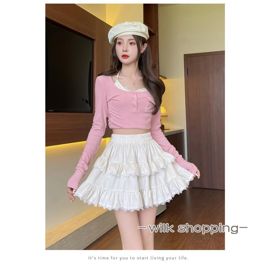 ティアードスカート レディース 秋物 スカート 2024新作 膝上丈 ミニ