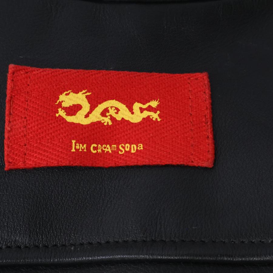 クリームソーダ（CREAM SODA） ブラック ピンクドラゴン ダイヤ レザー