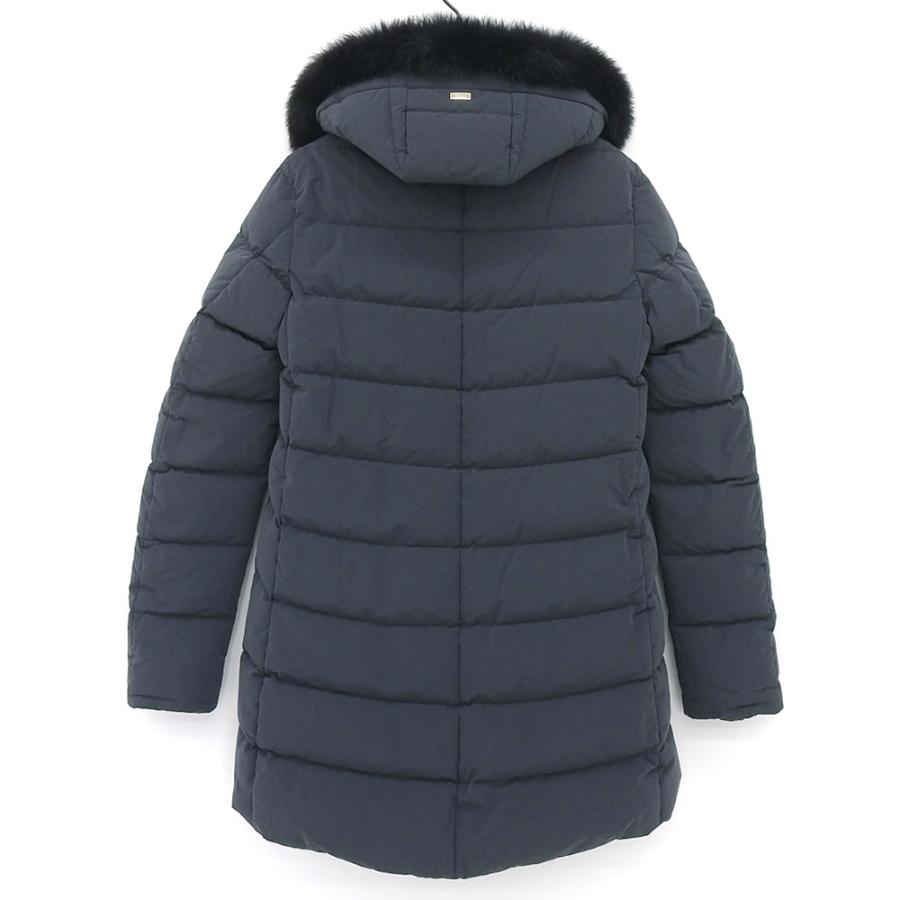 HERNO（ヘルノ） フォックスファー ダウンコート レディース ネイビー