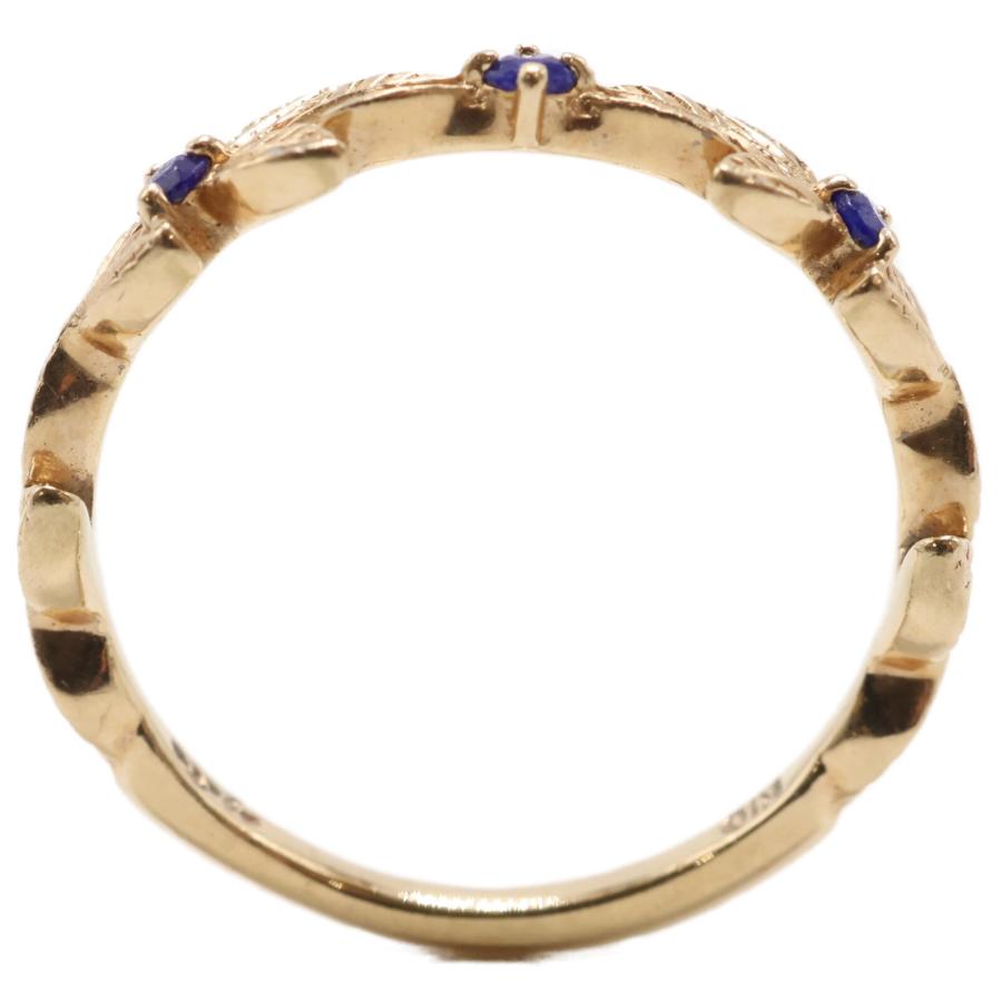 agete（アガット） K10 ラピスラズリ リーフ ピンキー リング・指輪