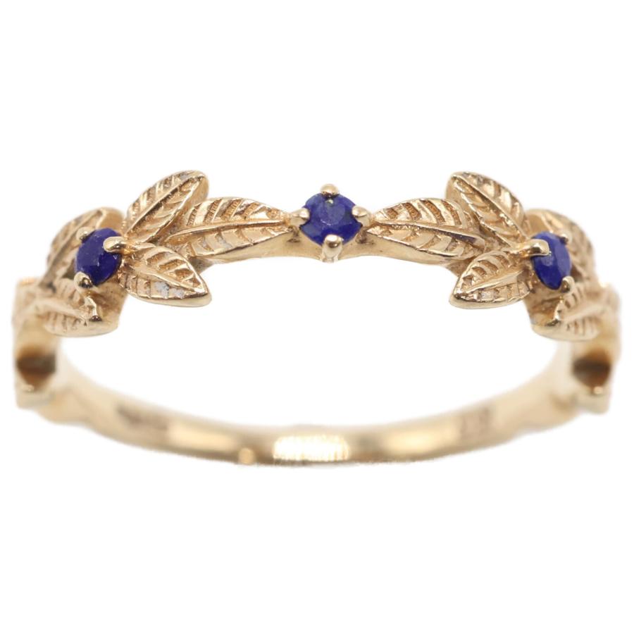 agete（アガット） K10 ラピスラズリ リーフ ピンキー リング・指輪