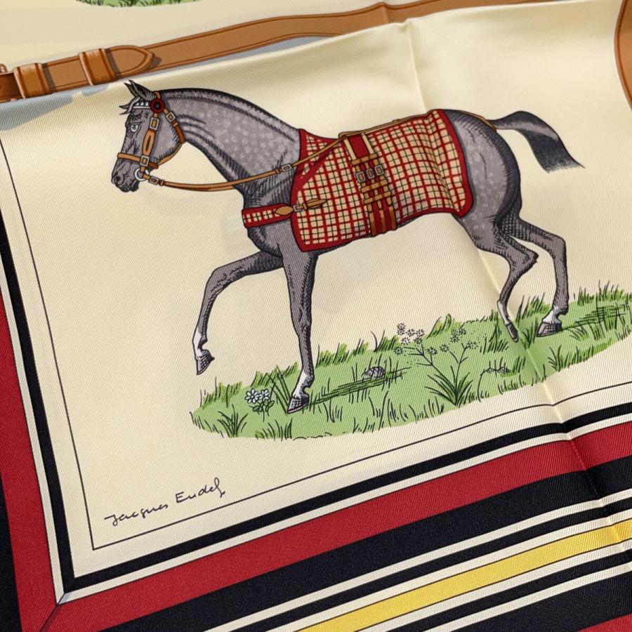 新品同様/ HERMES エルメス 馬着 カレ90 シルク100％ スカーフ