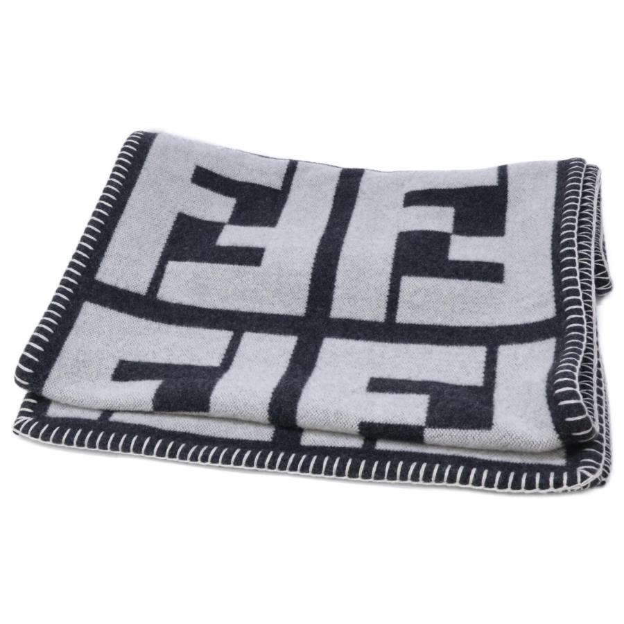 FENDI（フェンディ） 美品/ FFロゴ マフラー グレー レディース