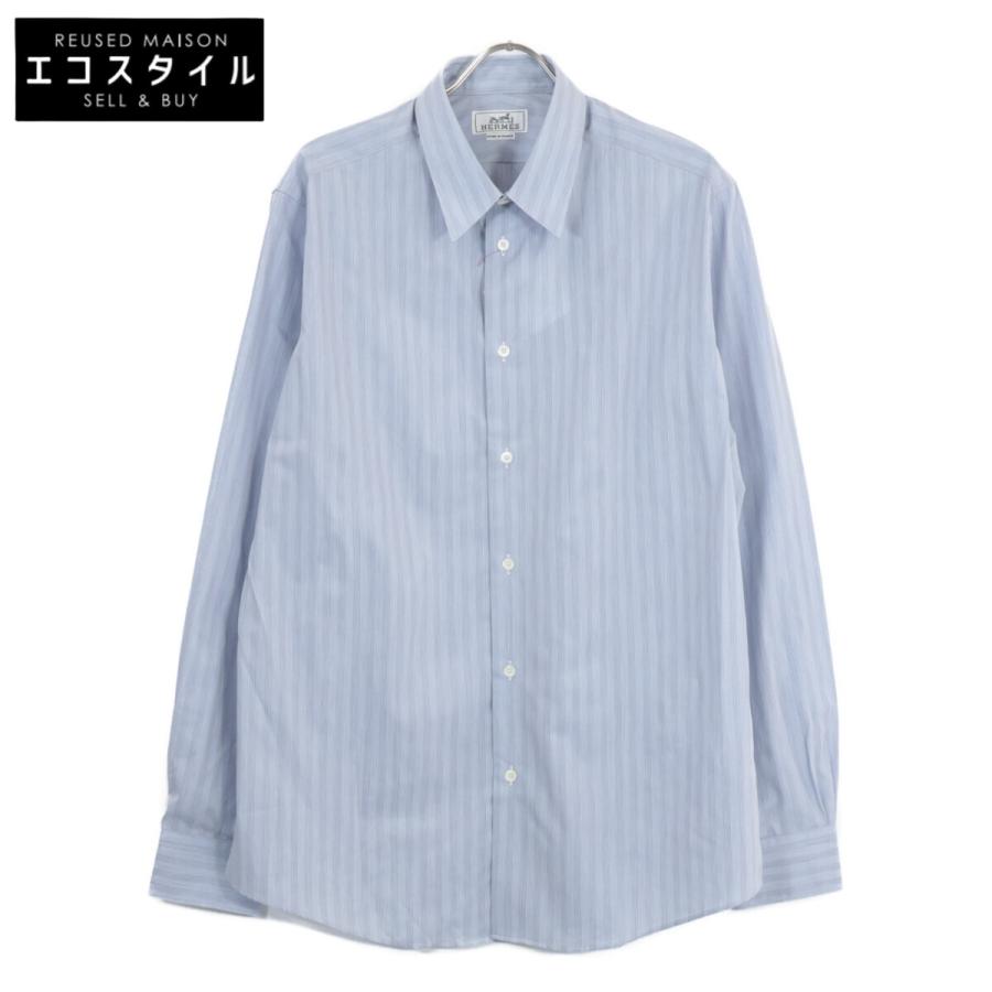 新品/国内正規 HERMES エルメス ストライプ セリエボタン ドレスシャツ