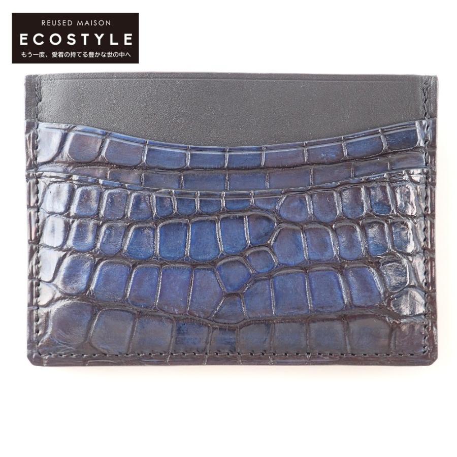 新品同様/ Berluti ベルルッティ バンブー アリゲーターレザー カード