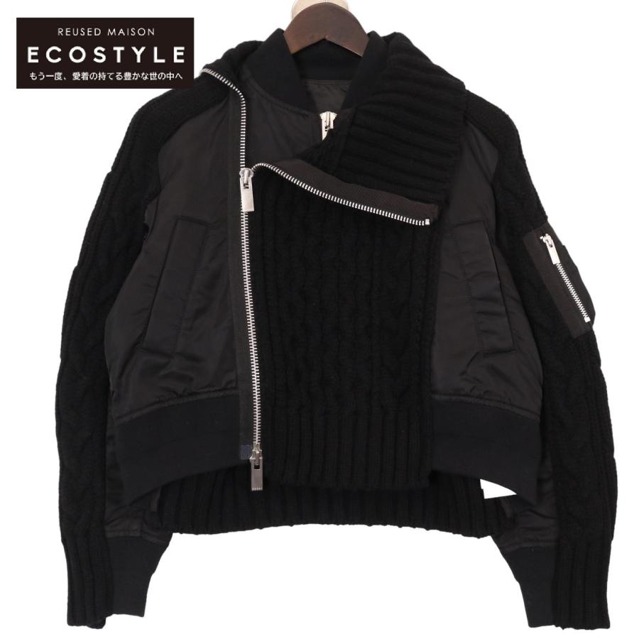 sacai（サカイ） 23-06811 Nylon Twill x Knit Blouson ブラック 1