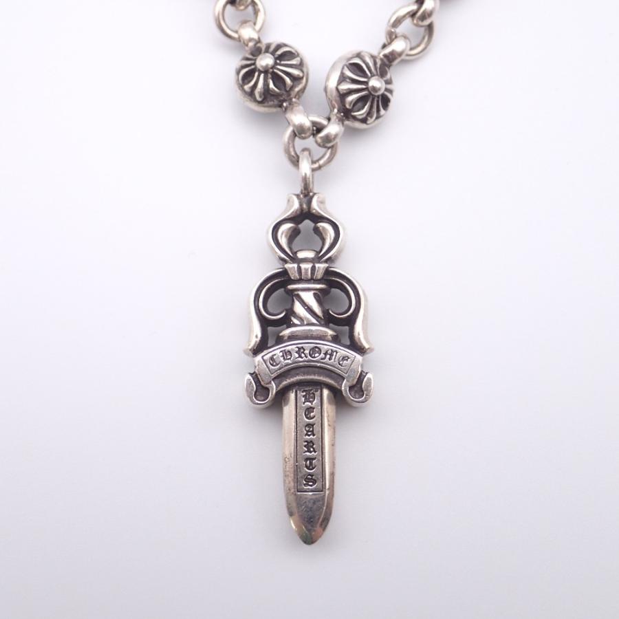 美品/ Chrome Hearts クロムハーツ ダガー クロスボールチェーン