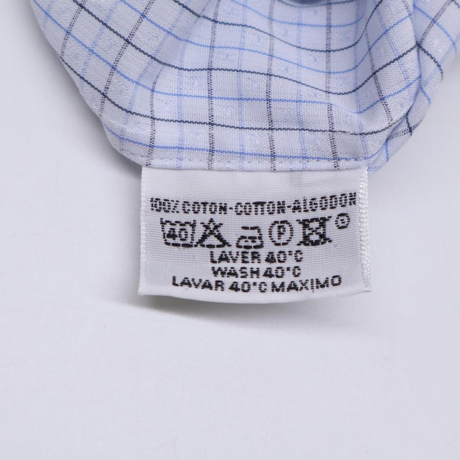 HERMES エルメス ブルー H柄 長袖シャツ セリエボタン 43 トップス