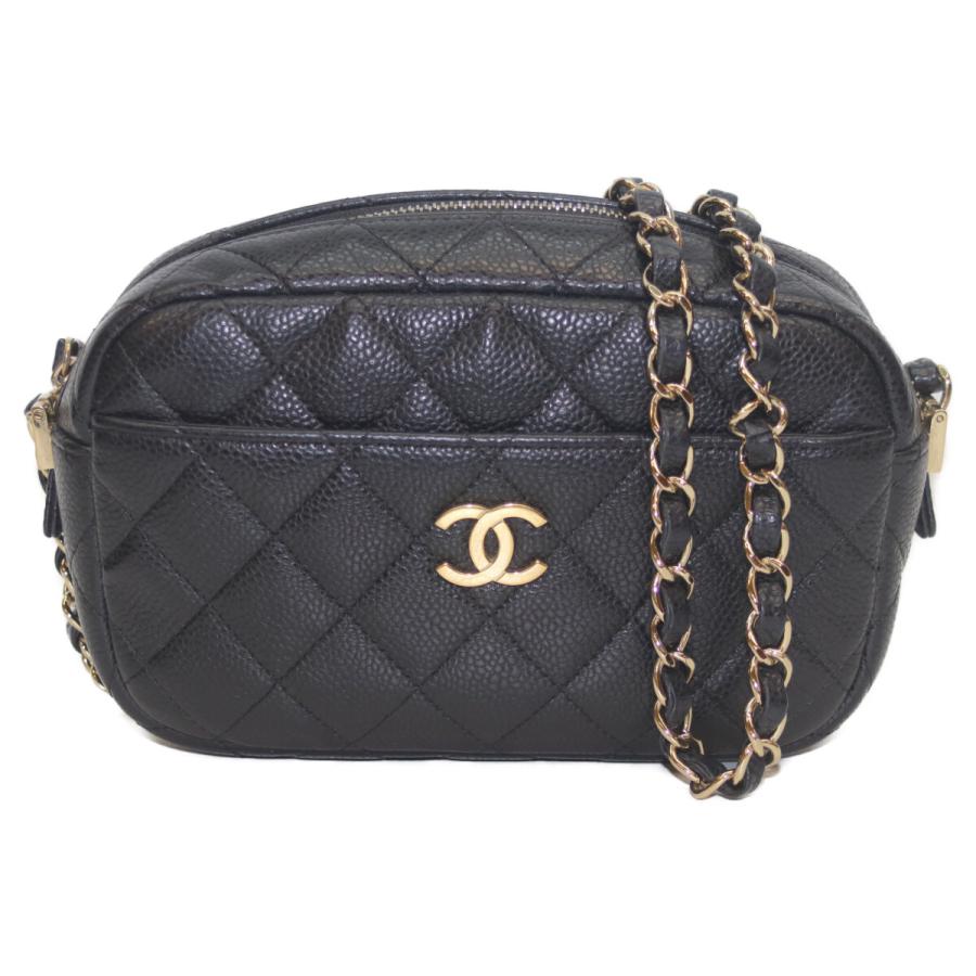 CHANEL（シャネル） A91796 25番 ブラック キャビア G金具 カメラ