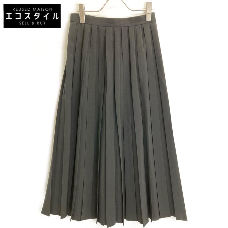 ENFOLD（エンフォルド） 23AW ブラック ポリエステル BOX-PLEATS SKIRT