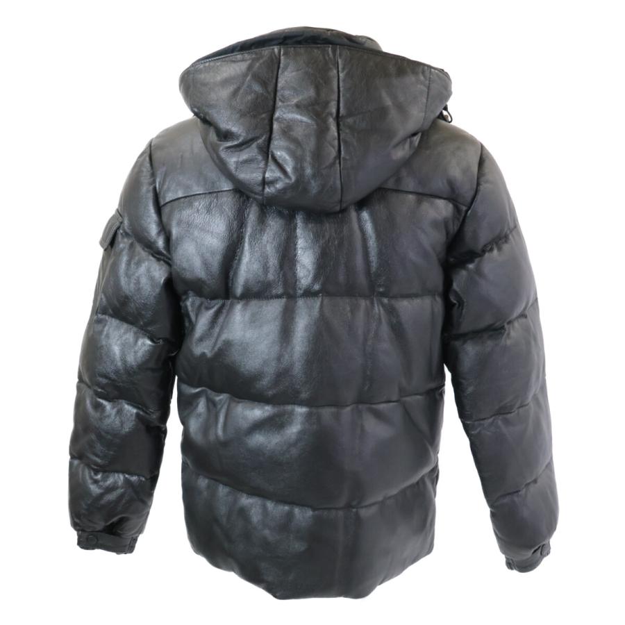 MONCLER（モンクレール） 茶タグ レザー フーデッド ダウン ジャケット