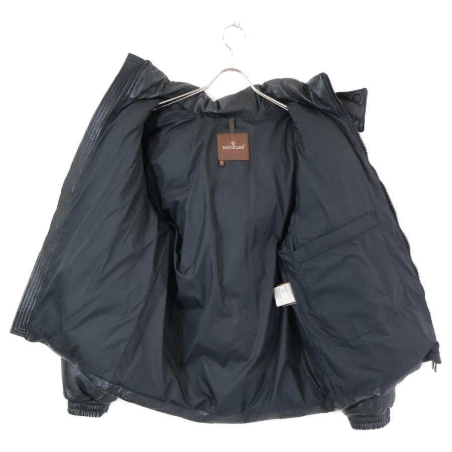 MONCLER（モンクレール） 茶タグ レザー フーデッド ダウン ジャケット