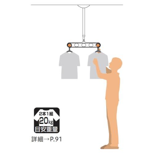 川口技研 軒天用物干し ホスクリーン ZA-0645-ST ステンカラー 2本1組