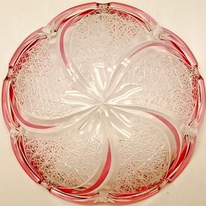 江戸切子 TD001瀧澤硝子工芸 江戸切子伝統工芸士・瀧澤利夫作 飾り皿