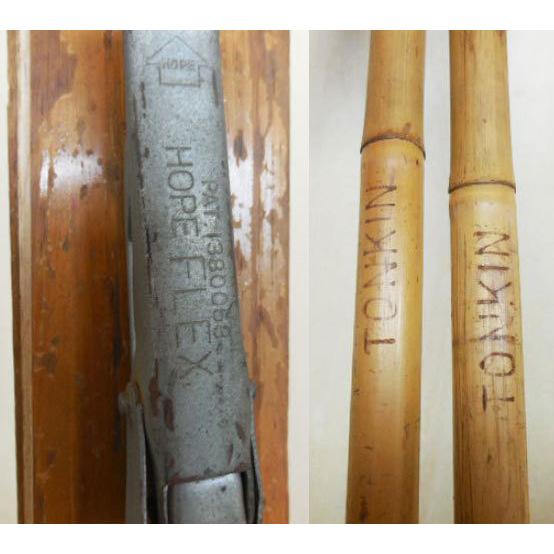 年代物 ◇ 木製 スキー板 竹製ピック セット スキー レトロ 骨董