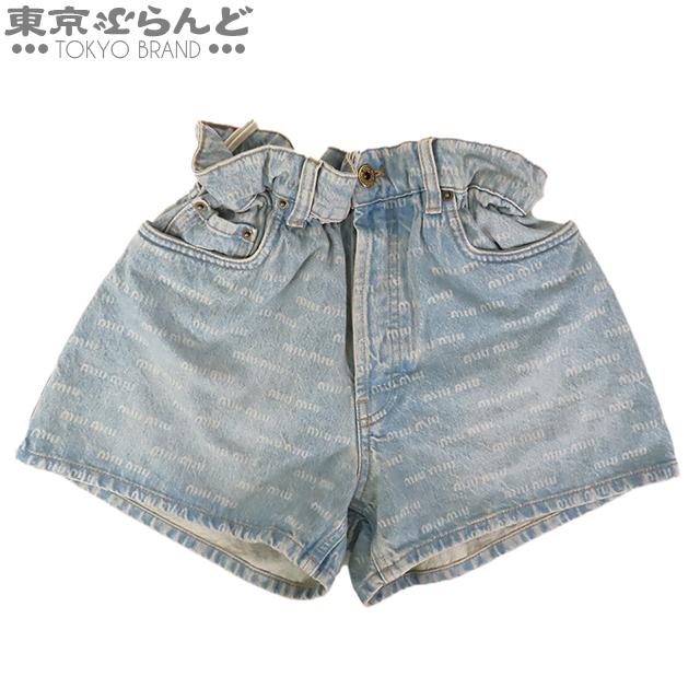 miu miu（ミュウミュウ） デニム ショートパンツ ロゴ GWP300