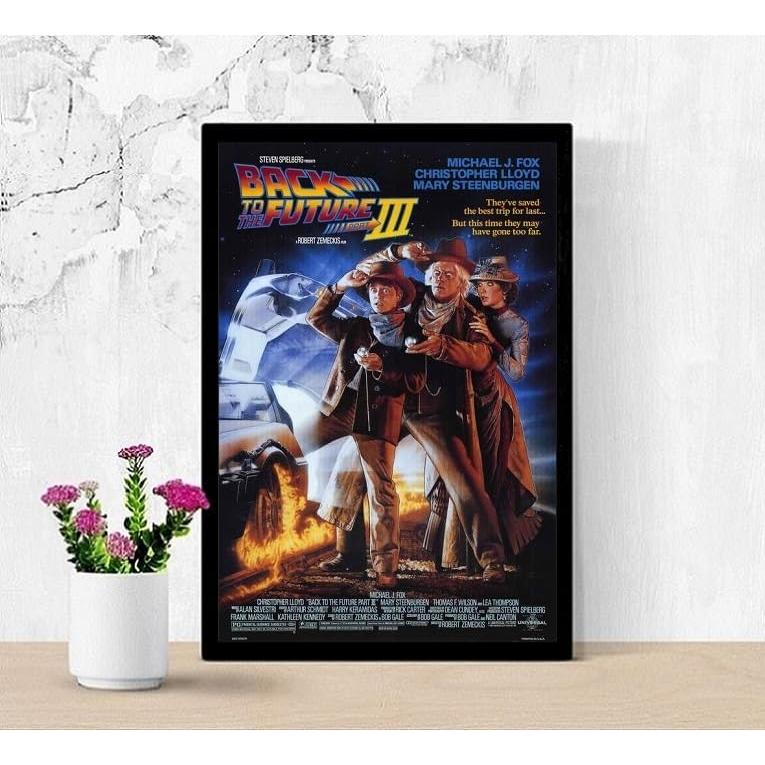 バックトゥザフューチャー 3 映画ポスター US版 黒フレーム付き A3