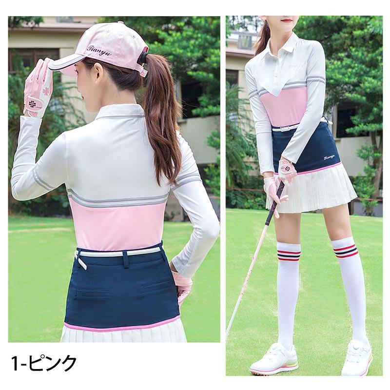 ゴルフウェア レディース ゴルフ ポロシャツ ストレッチ 伸縮 長袖